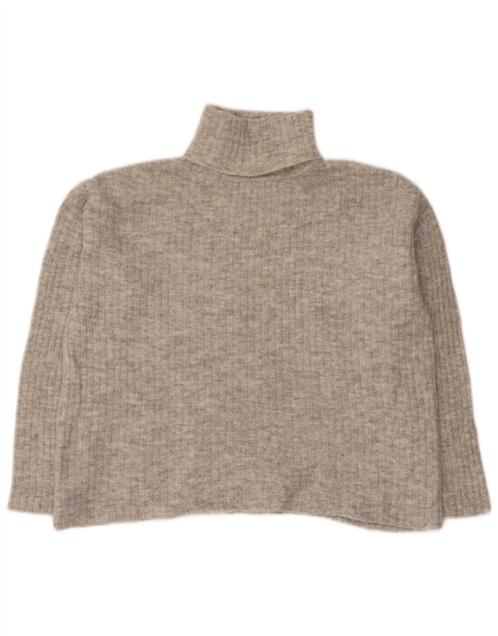 Massimo Dutti Γυναικείο πουλόβερ μεγάλου μεγέθους με ρολό λαιμόκοψη UK 10 Small Grey