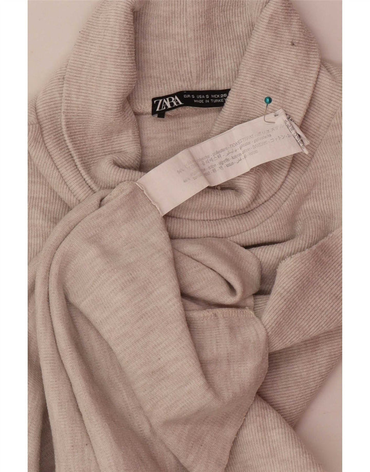 Zara Γυναικείο γιλέκο Crop UK 10 Small Beige Polyester
