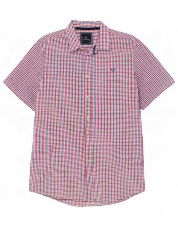 Ανδρικό κοντομάνικο πουκάμισο Crew Clothing 2XL Red Check Cotton