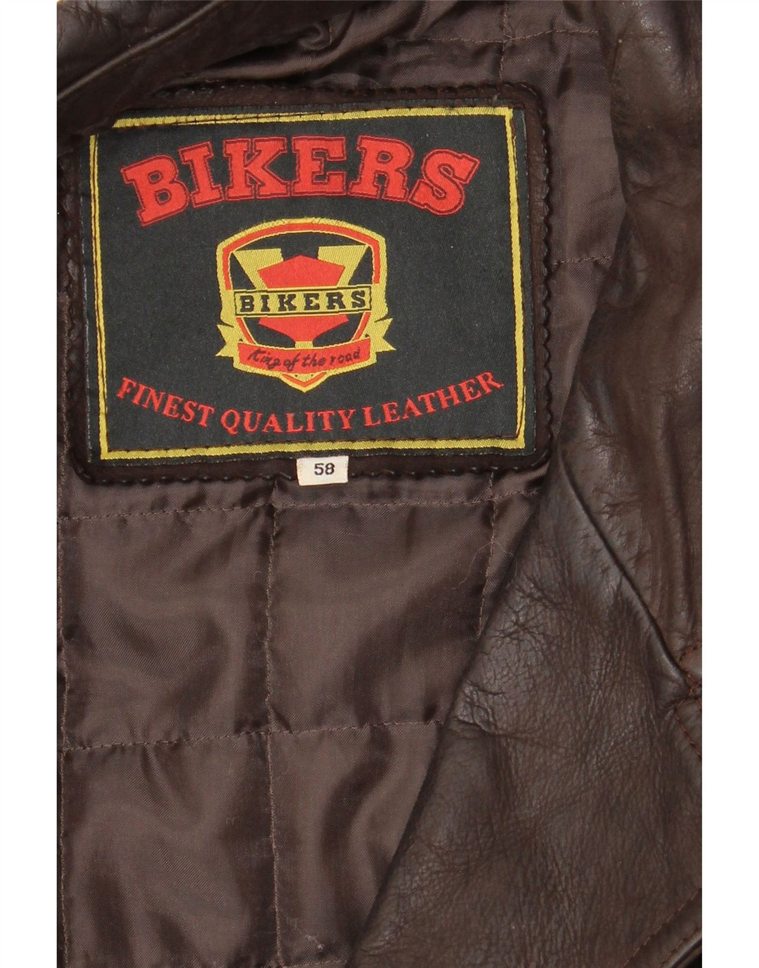BIKERS Ανδρικό δερμάτινο σακάκι με 4 κουμπιά IT 58 4XL Καφέ Δερμάτινο