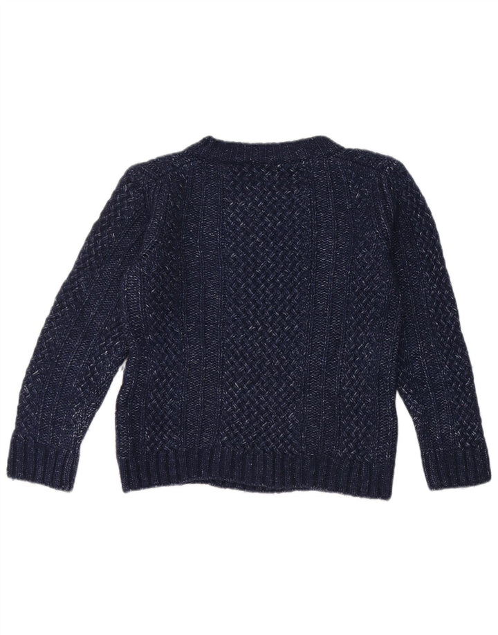 Massimo Dutti Γυναικείο πουλόβερ με λαιμόκαυστο UK 12 Medium Navy Blue