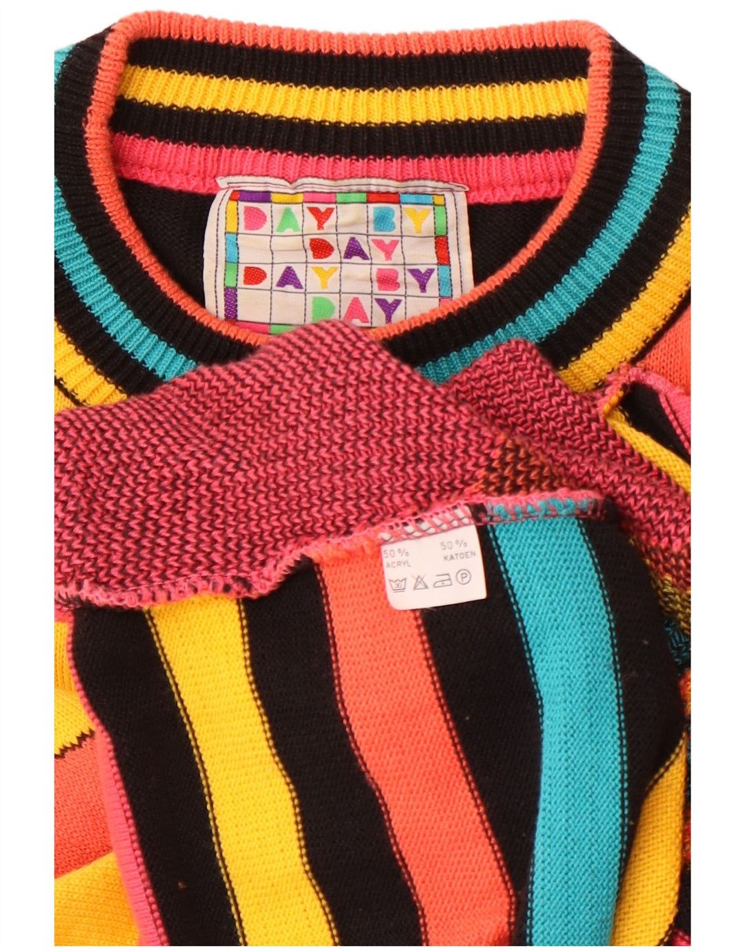 Γυναικείο πουλόβερ με λαιμόκοψη VINTAGE UK 16 Large πολύχρωμο