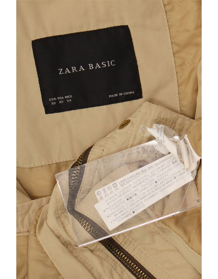 Zara Γυναικείο μπουφάν Parka με κουκούλα UK 6 XS Beige Polyester