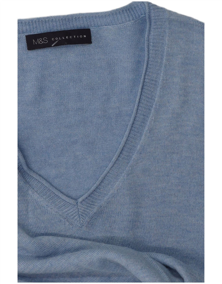 Marks & Spencer Γυναικείο πουλόβερ με V λαιμόκοψη UK 14 Medium Blue