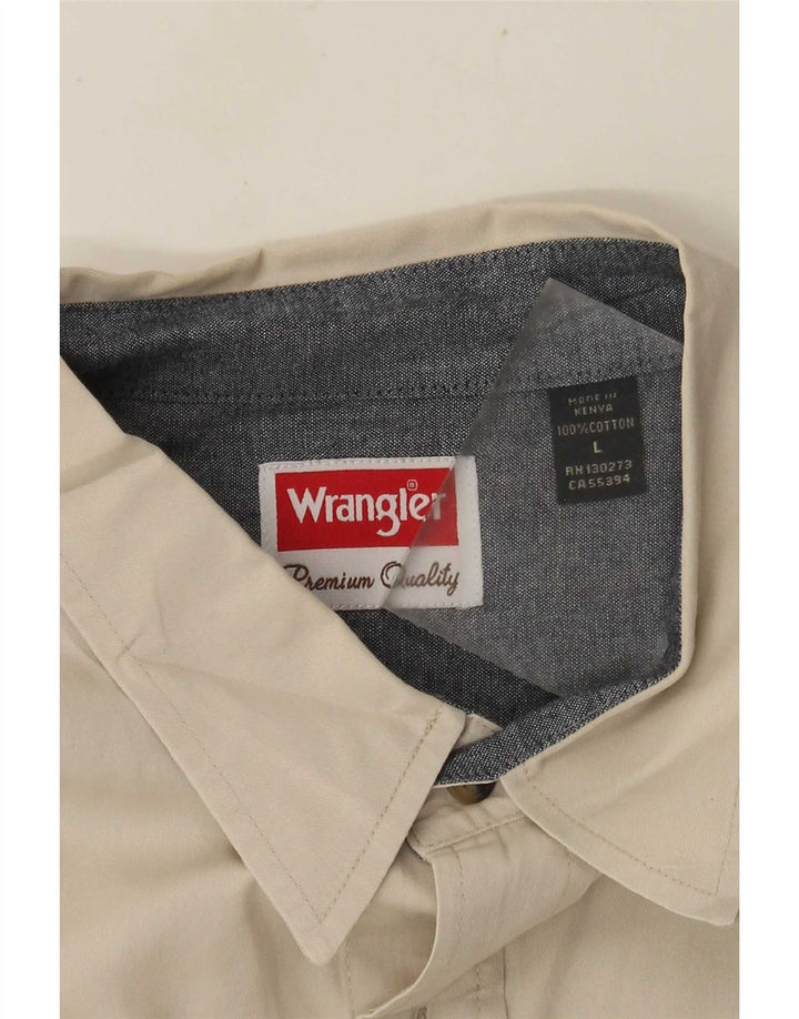 Ανδρικό κοντομάνικο πουκάμισο WRANGLER Μεγάλο μπεζ βαμβακερό