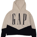 Γυναικείο Gap Graphic Oversized Hoodie Jumper UK 14 Medium White Colourblock