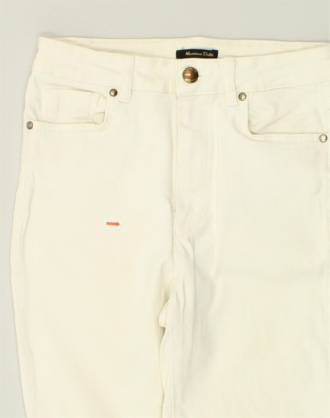 MASSIMO DUTTI Womens Straight Jeans US 2 XS W24 L24  White Cotton | Vintage Massimo Dutti | Thrift | Second-Hand Massimo Dutti | Used Clothing | Messina Hembry 
