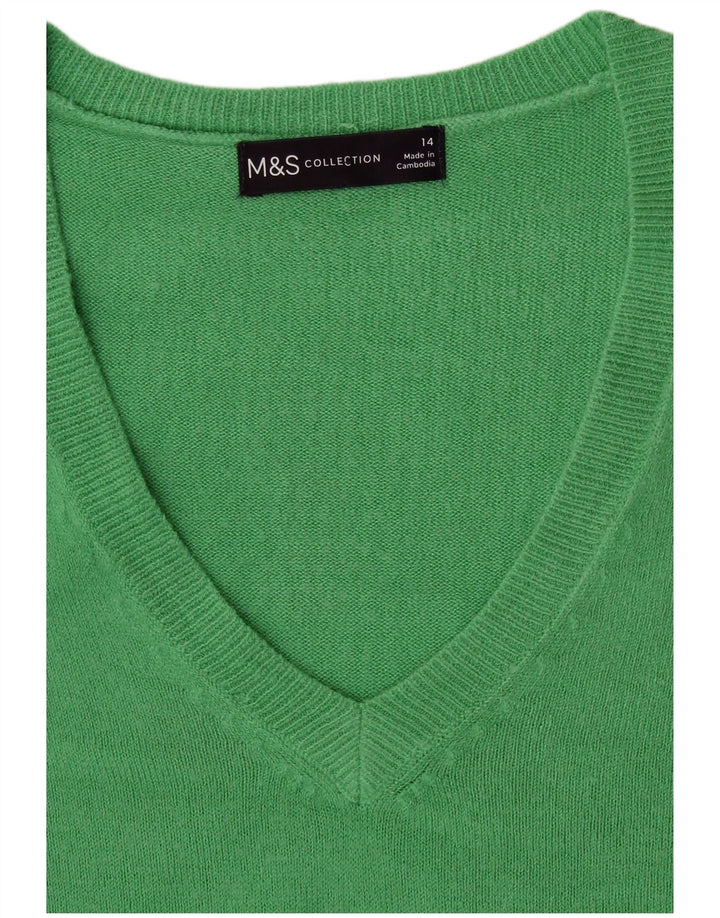 Marks & Spencer Γυναικείο πουλόβερ με λαιμόκοψη UK 14 Large Green