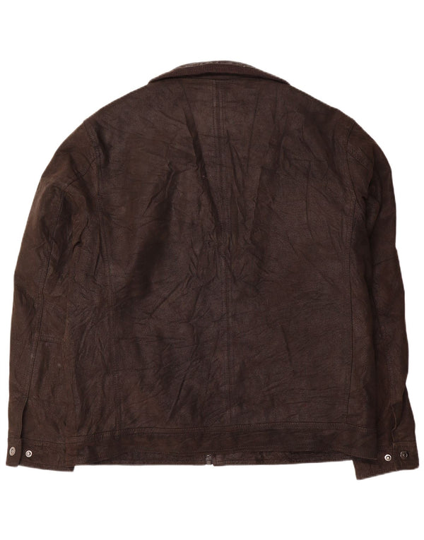 Angelo Litrico Ανδρικό Δερμάτινο Μπουφάν UK 42 XL Καφέ Δερμάτινο