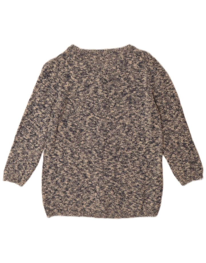 MASSIMO DUTTI Γυναικείο πουλόβερ ζακέτα UK 12 μεσαίου γκρι βαμβακερό