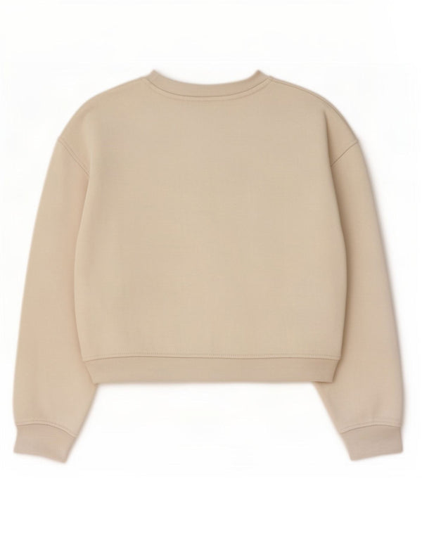 Zara Γυναικεία φούτερ Crop Jumper UK 14 Medium Off White Βαμβακερό