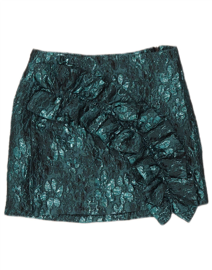 Zara Γυναικεία Μίνι Φούστα XS W24 Μπλε Floral Πολυεστέρας