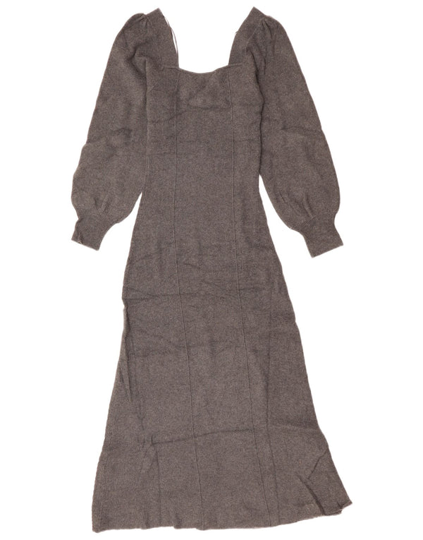 ZARA Womens Long Sleeve Jumper Dress UK 8 Small Grey Acrylic