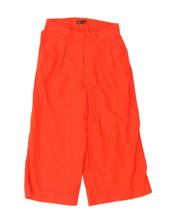 Marks & Spencer Womens Wide Leg Capri Trousers UK 10 Small W28 L21 Red