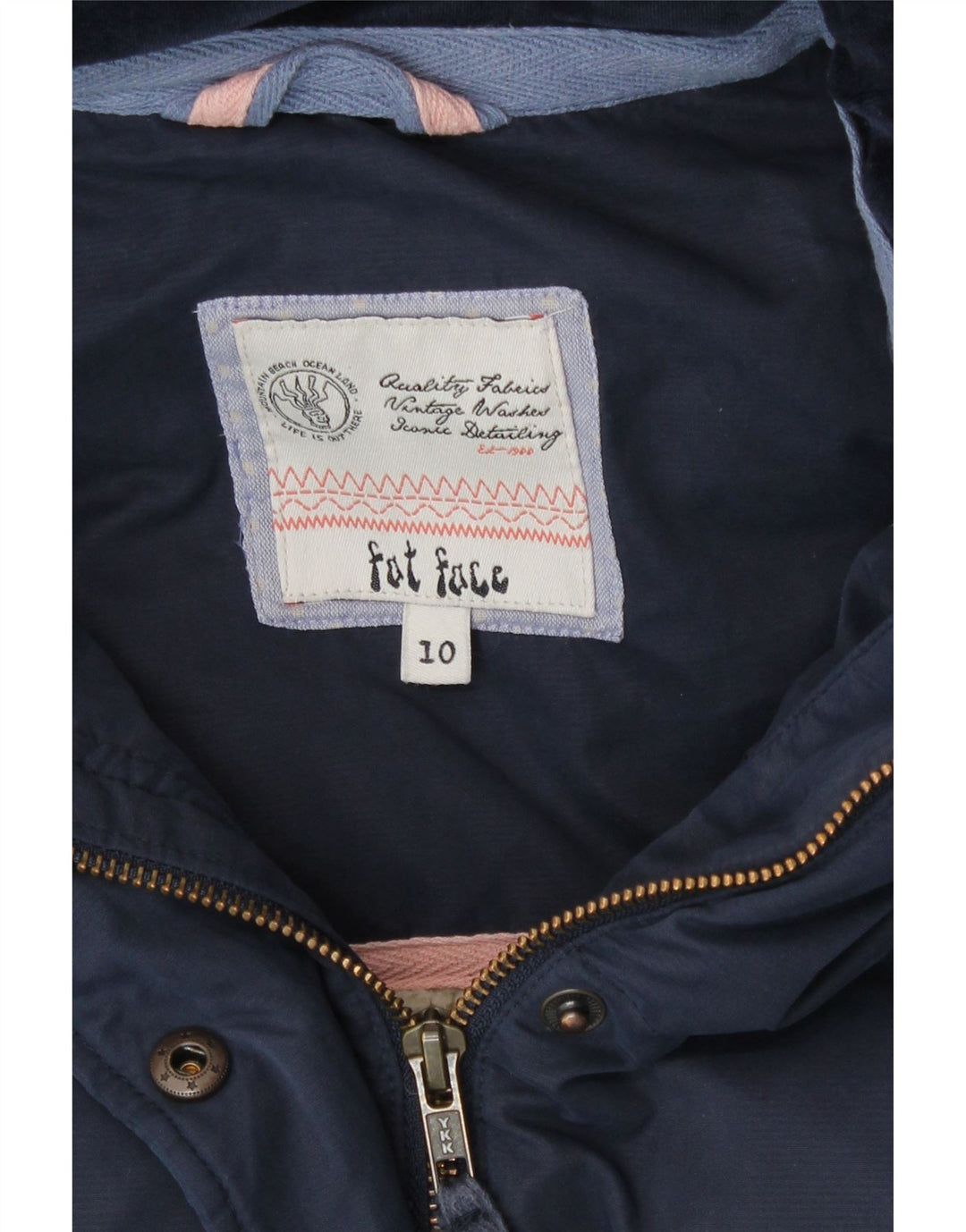 Fat Face Γυναικεία κουκούλα με επένδυση Gilet UK 10 Small Navy Blue Polyester