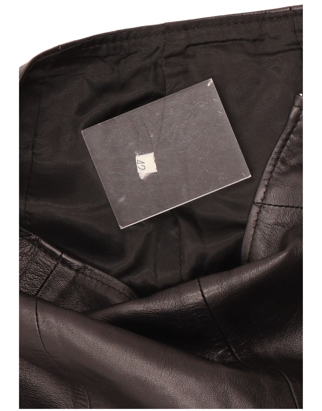 Vintage Γυναικεία Ψηλόμεση Δερμάτινη Φούστα IT 42 Medium W24 Μαύρη