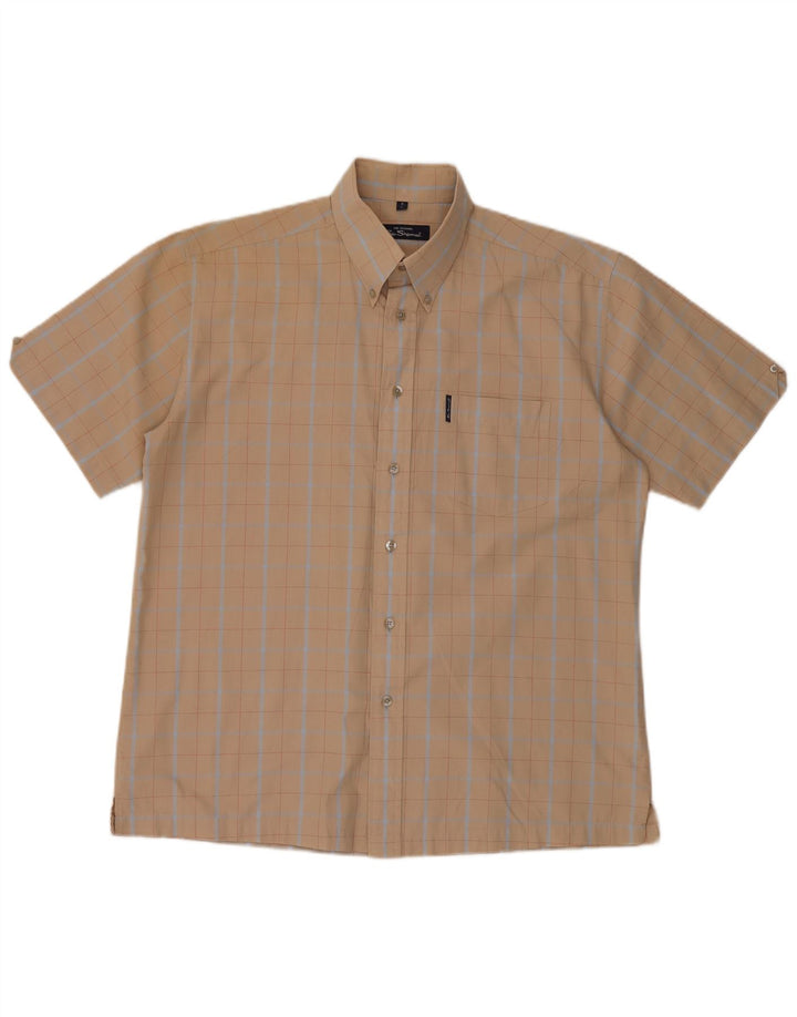 Ανδρικό κοντομάνικο πουκάμισο Ben Sherman Μεγάλο μπεζ καρό
