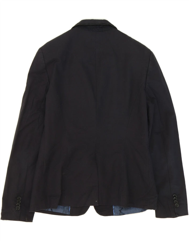 TOMMY HILFIGER Womens 2 Button Blazer Jacket UK 12 Medium Black Acetate Vintage Tommy Hilfiger and Second-Hand Tommy Hilfiger from Messina Hembry 