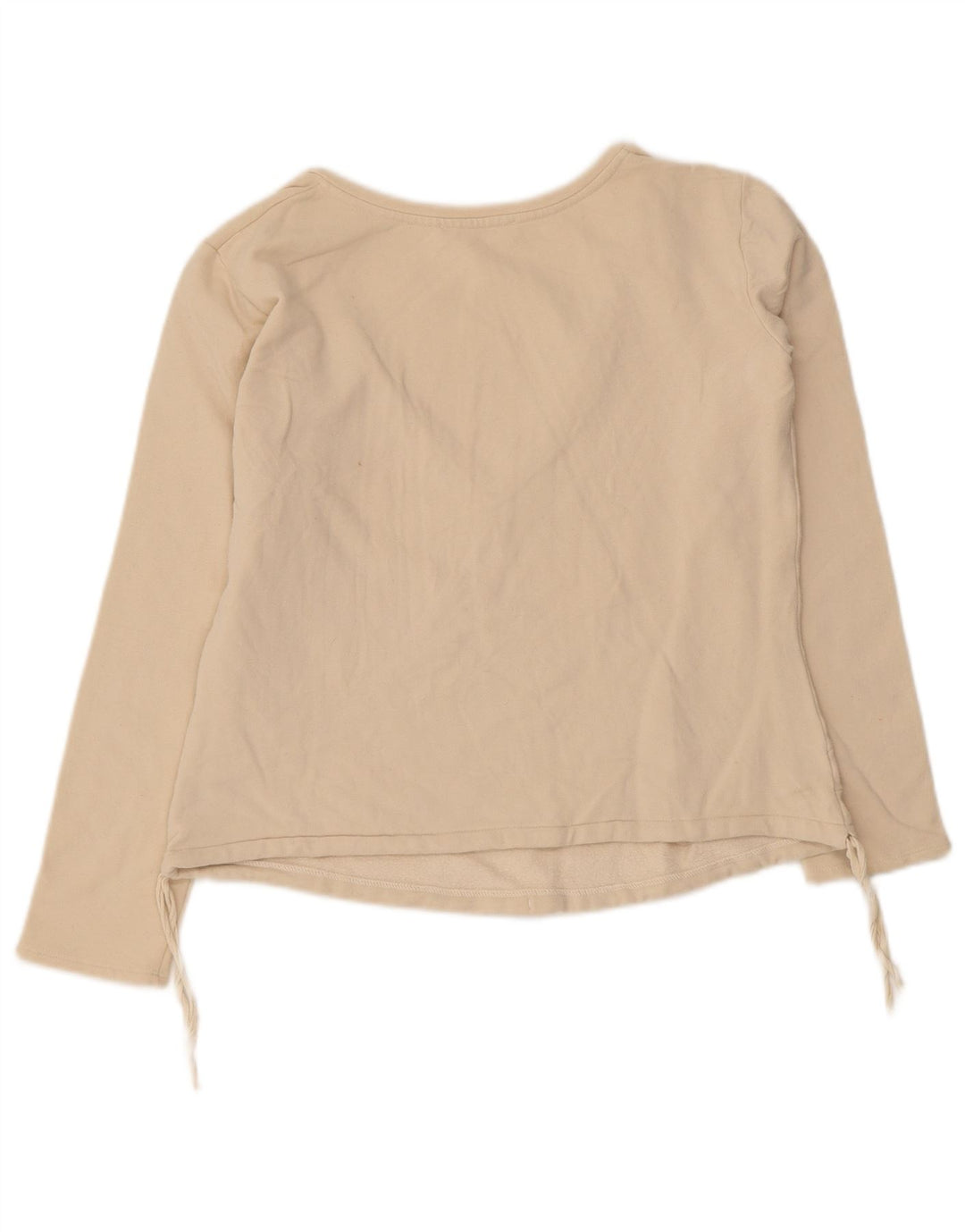 Max Mara Γυναικείο τοπ μακρυμάνικο UK 10 Small Beige βαμβακερό