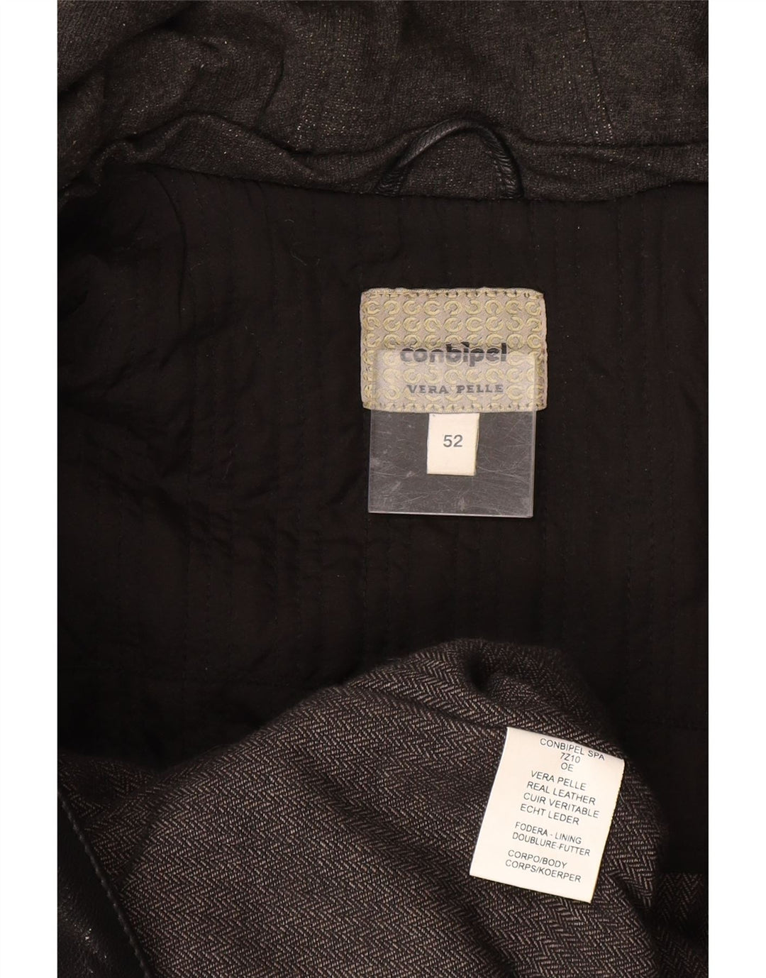 Ανδρικό δερμάτινο μπουφάν CONBIPEL με κουκούλα IT 52 XL Μαύρο Δερμάτινο