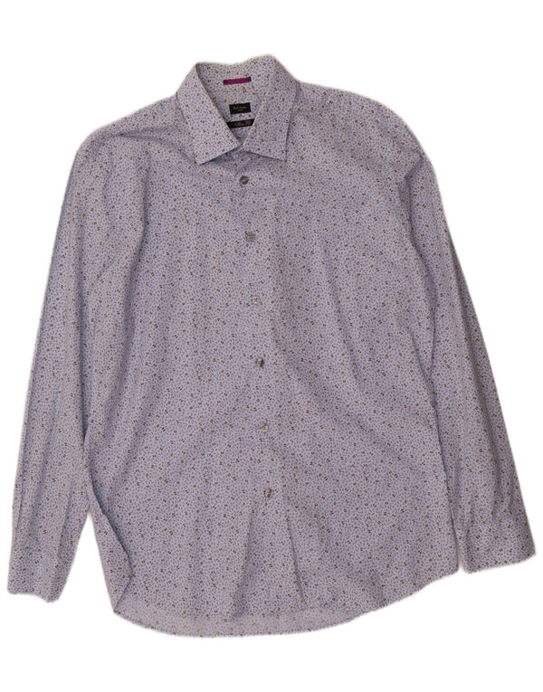 Paul Smith Ανδρικό Abstract Pattern Slim Fit Shirt Μέγεθος 43 17 Medium Blue