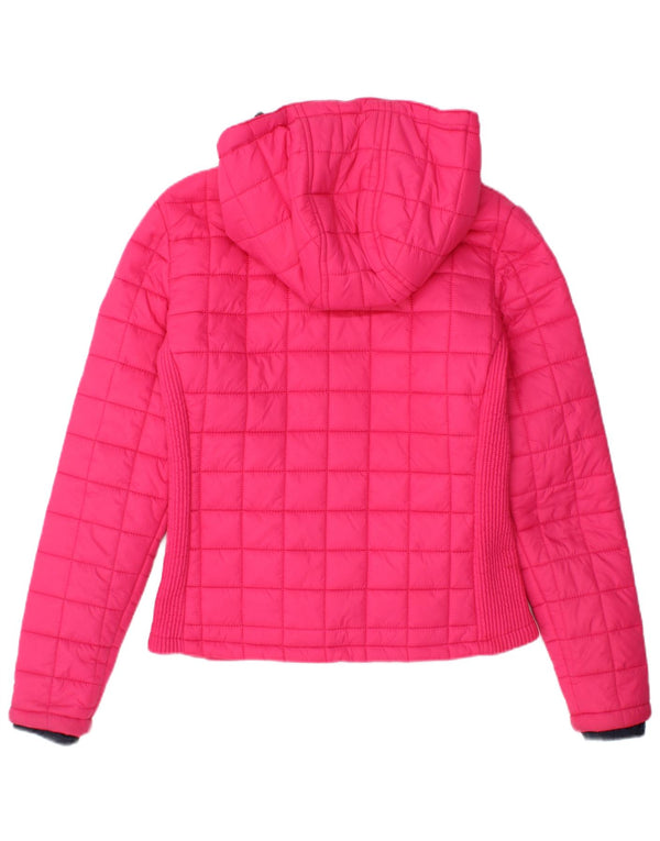 Superdry γυναικείο μπουφάν με κουκούλα UK 12 Medium Pink Nylon