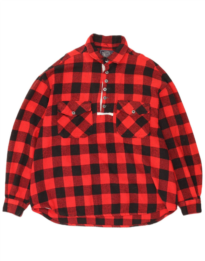 Junior.D Ανδρικό πουλόβερ Φανελένιο πουκάμισο XL Κόκκινο ακρυλικό