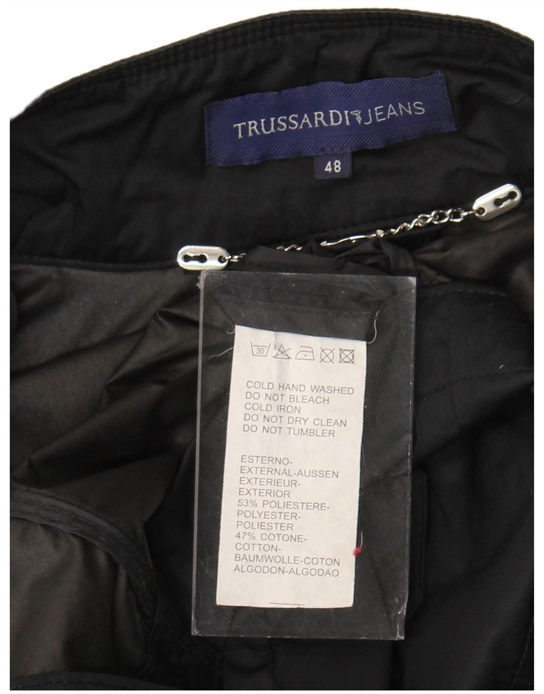 Trussardi Jeans Γυναικείο Στρατιωτικό Μπουφάν IT 48 XL Μαύρο Πολυεστέρας
