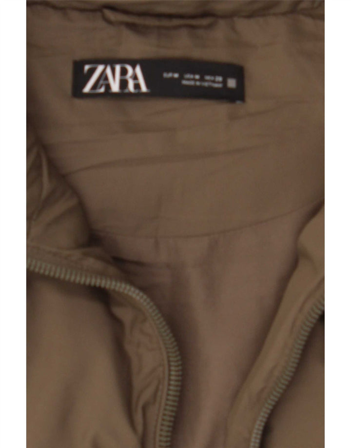 Zara Γυναικείο padded Gilet UK 14 Medium Khaki Polyester