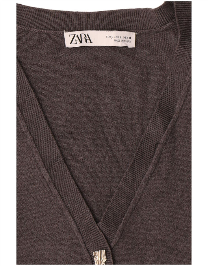 Zara Γυναικείο Jumper Φόρεμα UK 14 Large Grey