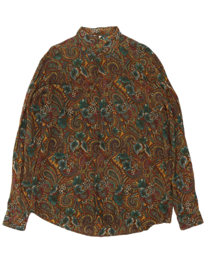Vintage ανδρικό πουκάμισο μεγάλο Khaki Paisley