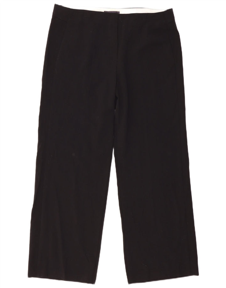 MARKS & SPENCER Womens High Waist Chino Trousers UK 16 Large W36 L29 Black
