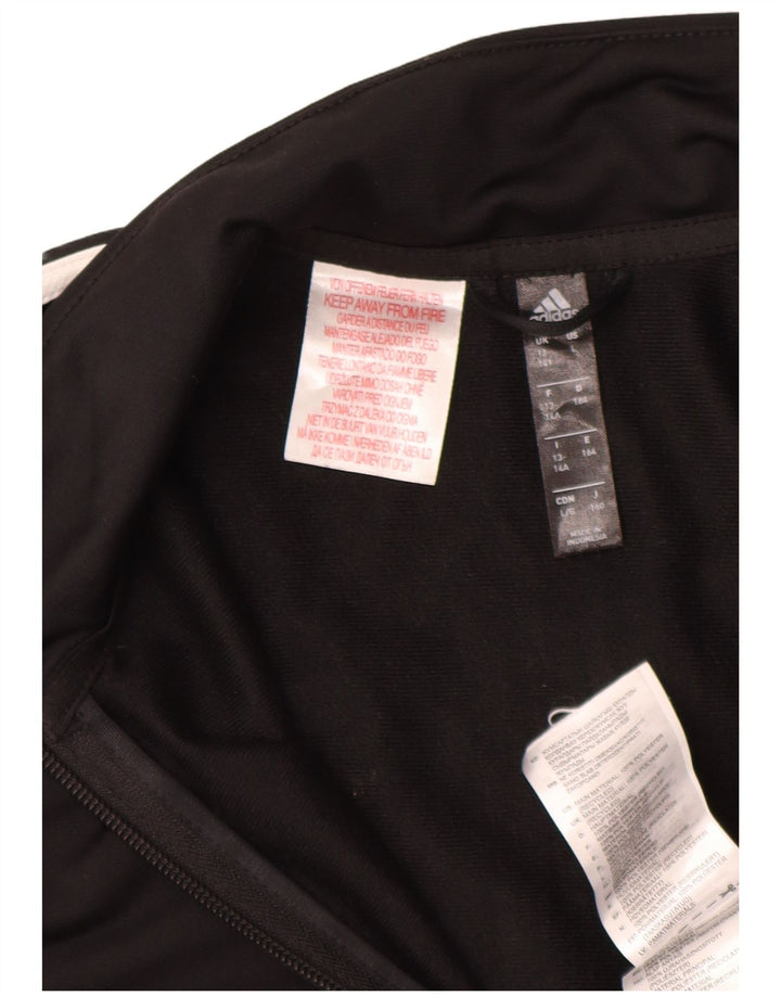 Adidas Boys Climalite Tracksuit Top Jacket 13-14 Years Black Polyester