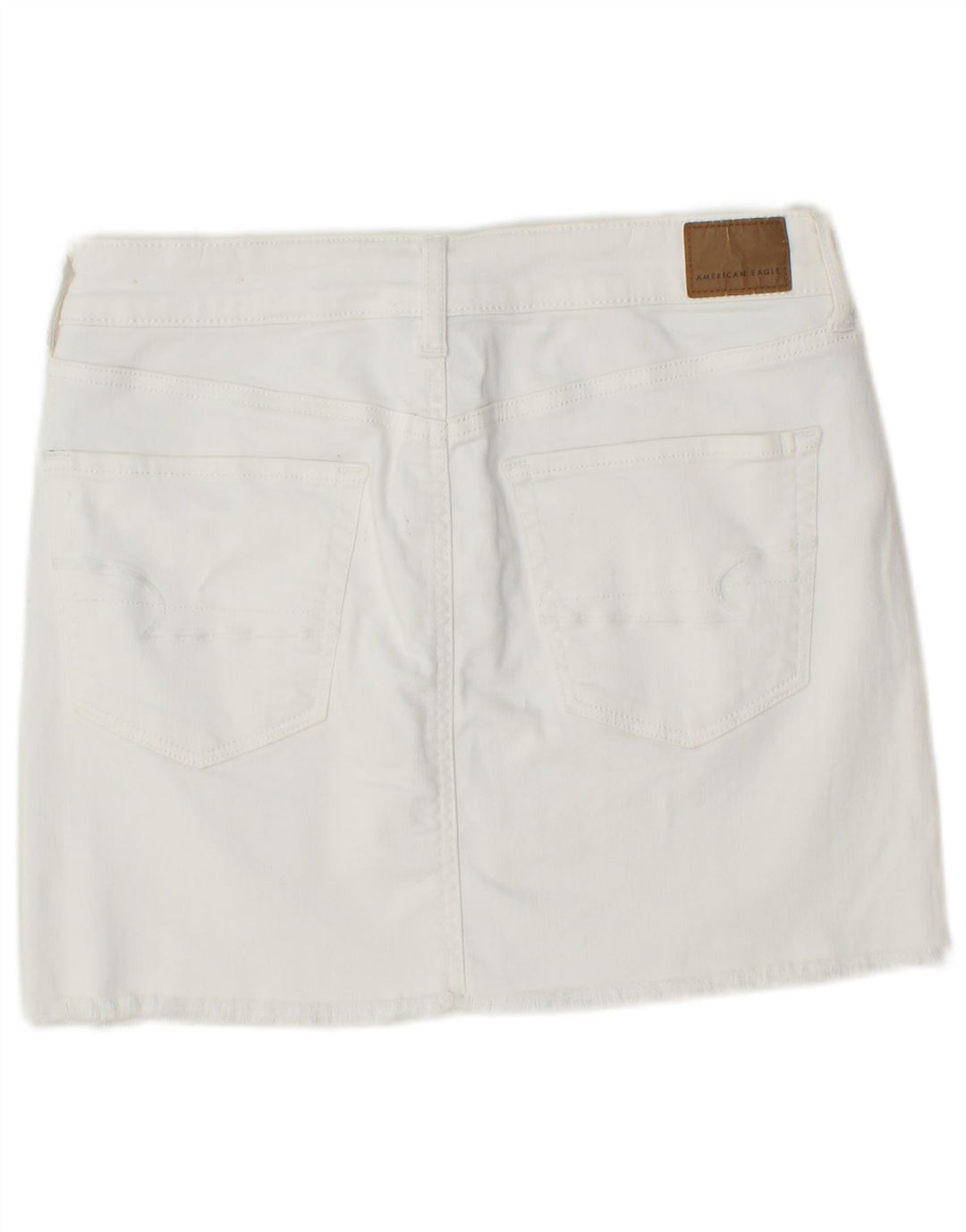 Γυναικεία μίνι τζιν φούστα AMERICAN EAGLE UK 14 Medium W30 Λευκό βαμβακερό