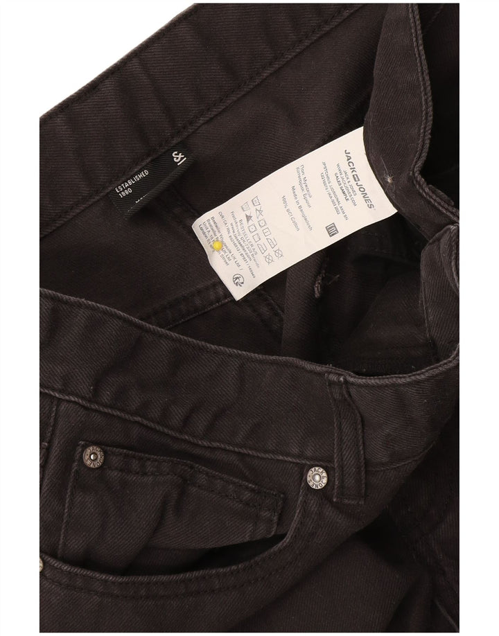 Jack & Jones Ανδρικό τζιν ίσιο W32 L32 μαύρο βαμβακερό