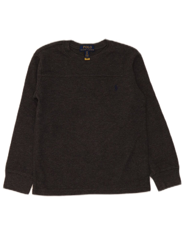 Polo Ralph Lauren Boys Μπλουζάκι μακρυμάνικο 7-8 ετών Μικρό γκρι βαμβακερό
