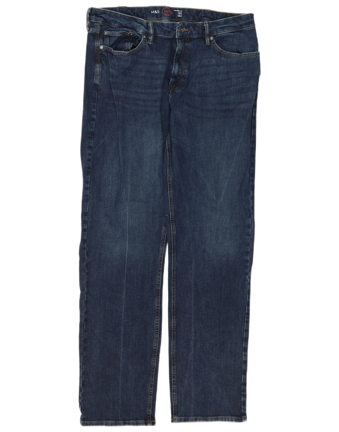Ανδρικό τζιν ίσιο Marks & Spencer W36 L33 Navy Blue Cotton