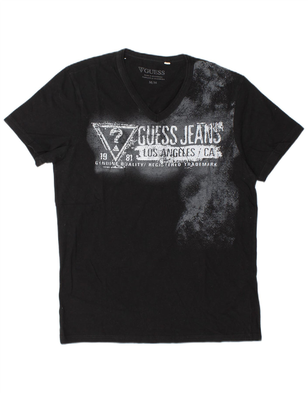 Ανδρικό γραφικό μπλουζάκι Guess Top Μεσαίο μαύρο βαμβακερό
