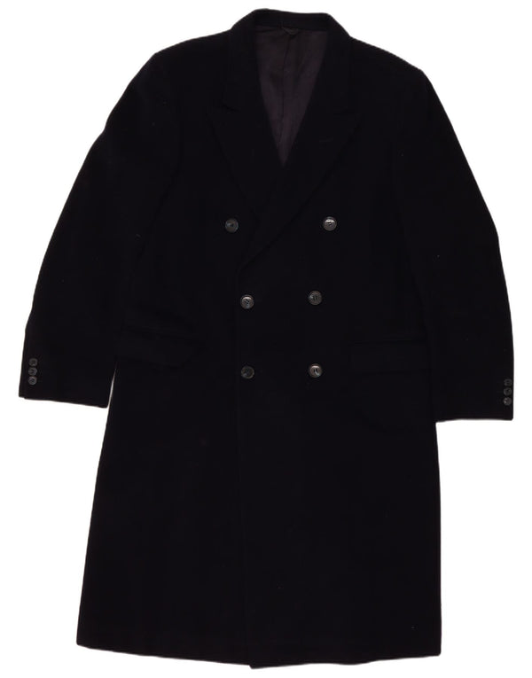 Sespi Ανδρικό παλτό με διπλό στήθος UK 38 Medium Navy Blue Virgin Wool