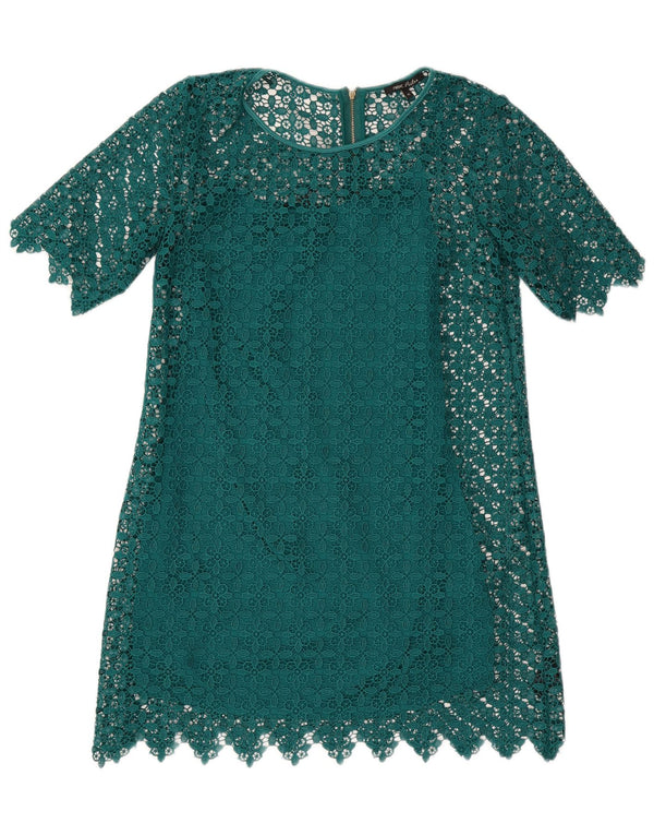 Επόμενο Γυναικείο φόρεμα Petites Lace Shift UK 12 Medium Green Geometric Polyester