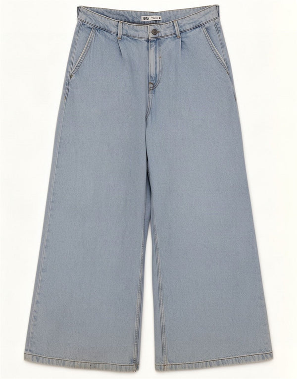 Zara Γυναικείο τζιν ψηλόμεσο φαρδύ πόδι EU 40 Medium W30 L28 Blue
