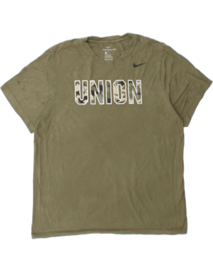 NIKE Mens Athletic Cut Graphic T-Shirt Top Large Green Vintage Nike and Second-Hand Nike from Messina Hembry 