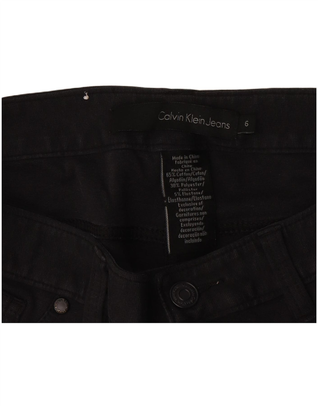 CALVIN KLEIN Γυναικείο Slim Casual Παντελόνι US 6 Medium W30 L28 Γκρι βαμβακερό