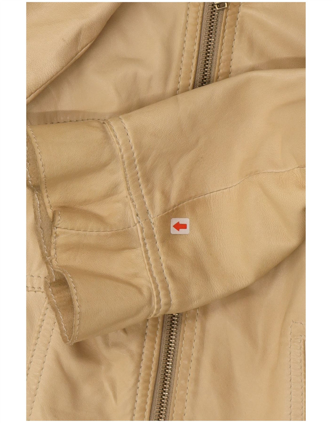 Valentino Γυναικείο Crop Δερμάτινο Μπουφάν IT 40 Small Beige Leather