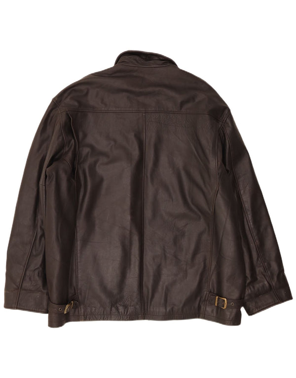 Ανδρικό Δερμάτινο Μπουφάν Sharon Furs UK 44 2XL Καφέ