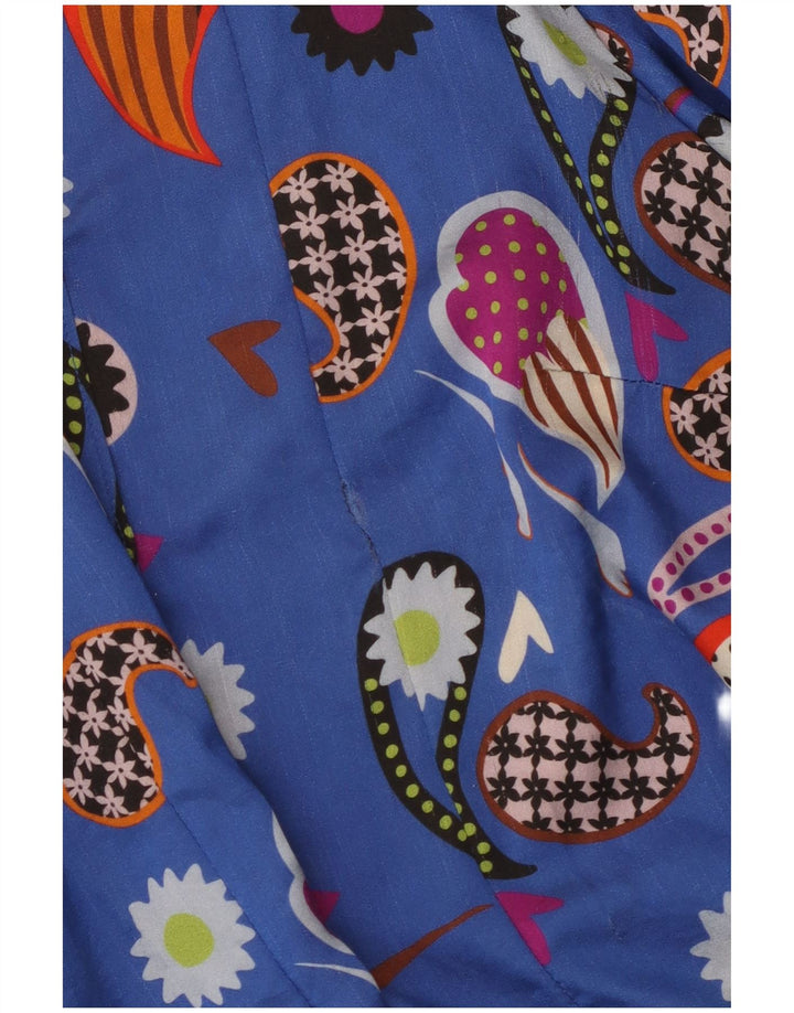 Vintage Γυναικείο Πουκάμισο Μπλούζα IT 42 Medium Blue Paisley Polyamide