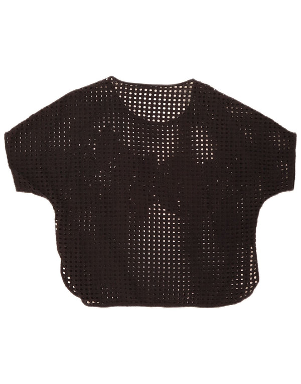 Zara Γυναικεία See Through Μπλούζα Τοπ UK 14 Medium Black Floral