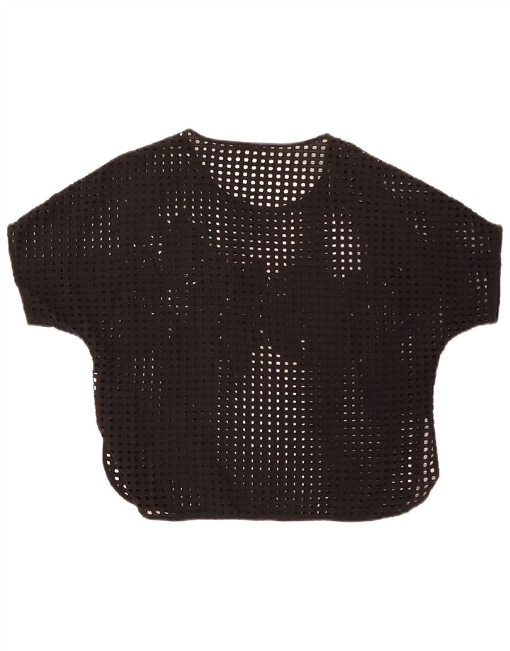 Zara Γυναικεία See Through Μπλούζα Τοπ UK 14 Medium Black Floral