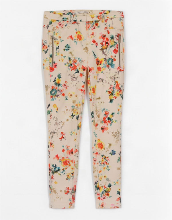 Zara Γυναικείο Trafaluc Skinny Casual Παντελόνι Medium W28 L28 White Floral