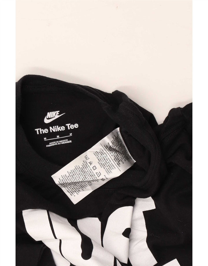 Ανδρικό γραφικό μπλουζάκι Nike, μεσαίο μαύρο βαμβακερό